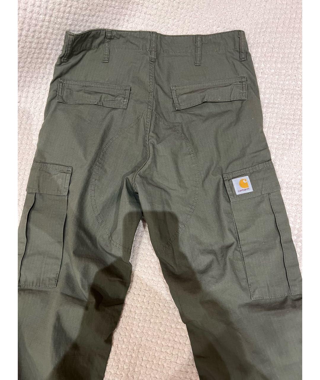 CARHARTT WIP Хаки хлопковые повседневные брюки, фото 4