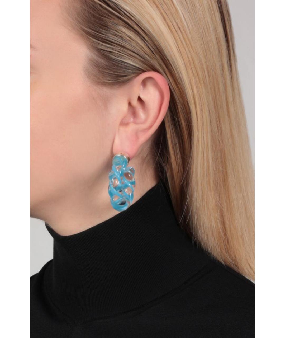 BOTTEGA VENETA Голубые серебряные серьги, фото 2