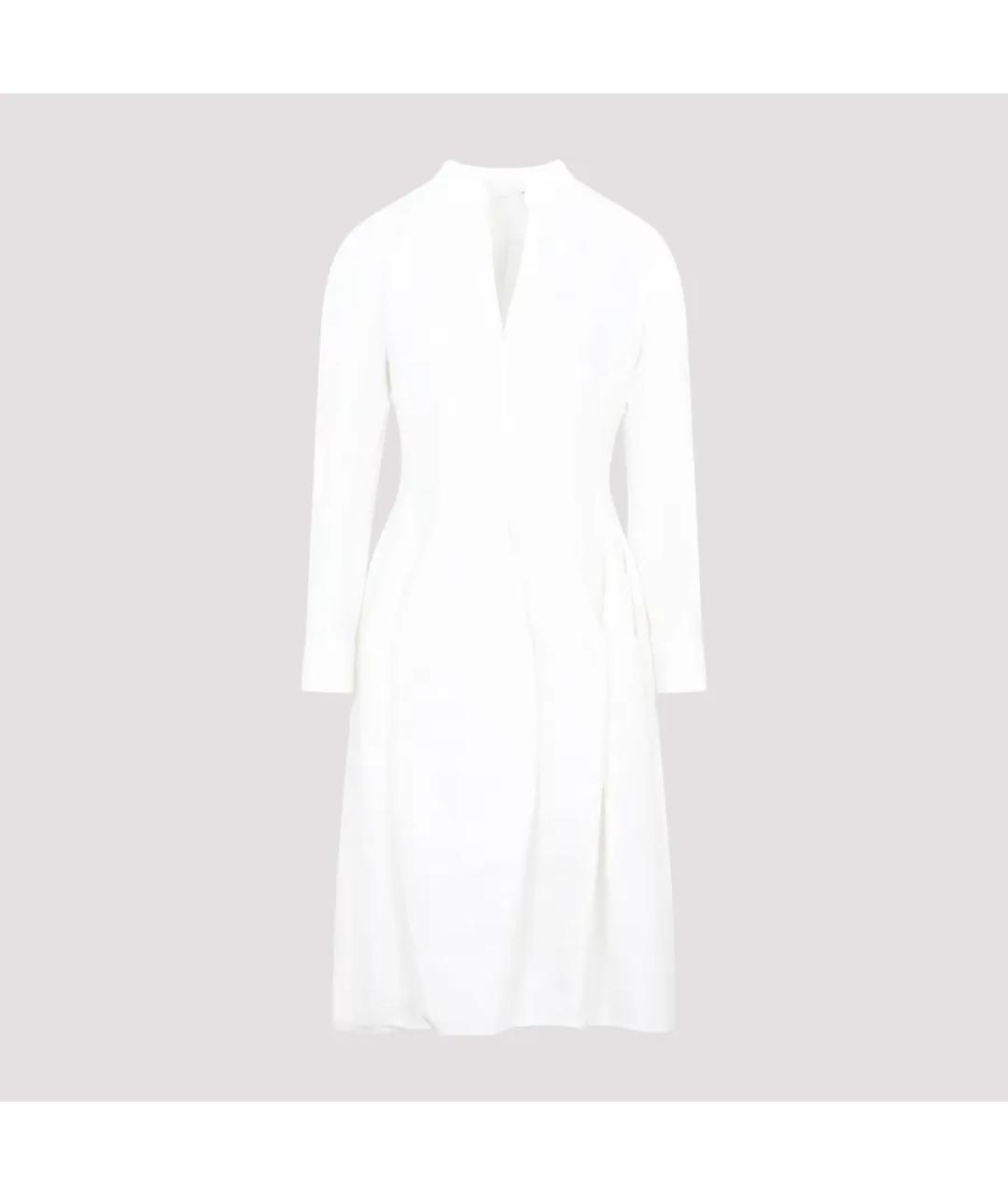 BOTTEGA VENETA Белое вискозное повседневное платье, фото 5