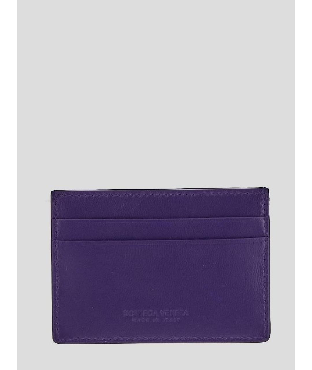 BOTTEGA VENETA Фиолетовый кожаный кардхолдер, фото 3