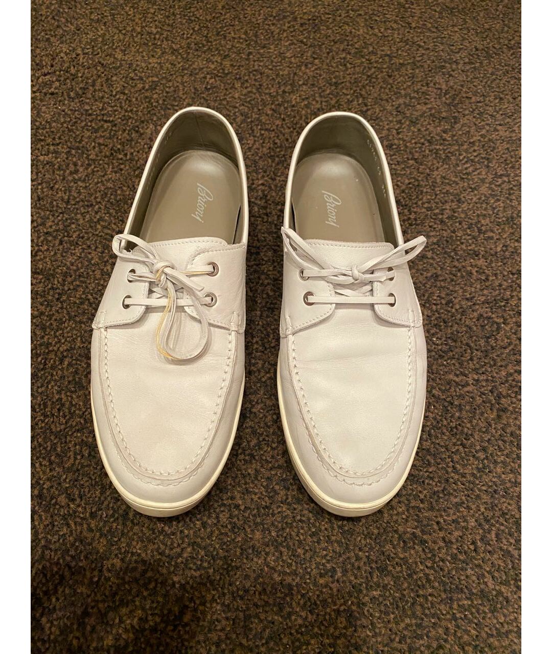 BRIONI Белые кожаные низкие кроссовки / кеды, фото 2