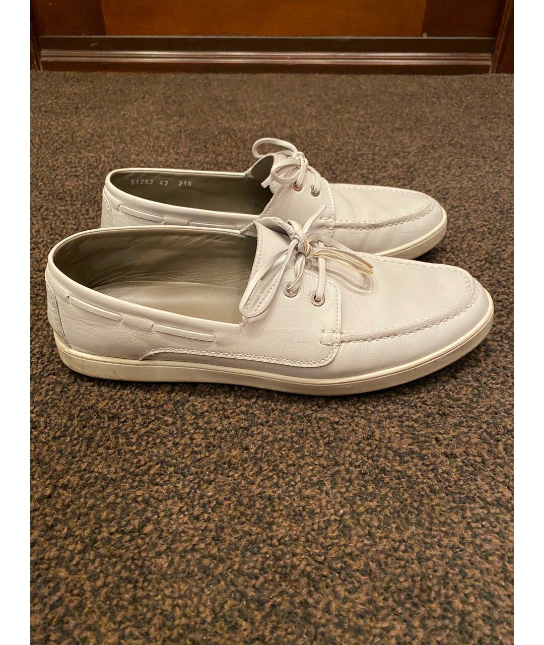 BRIONI Белые кожаные низкие кроссовки / кеды, фото 4