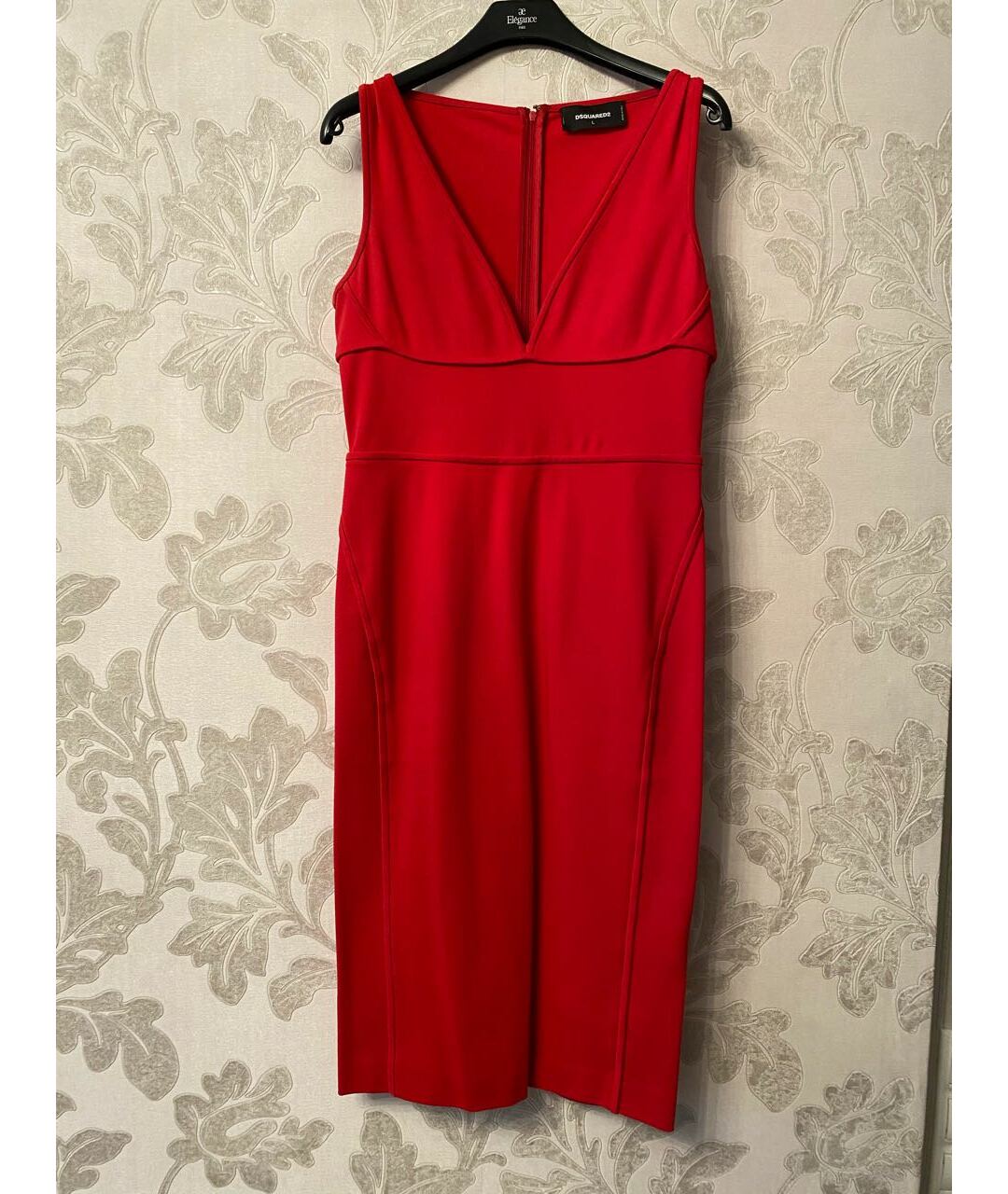 DSQUARED2 Красное креповое повседневное платье, фото 5