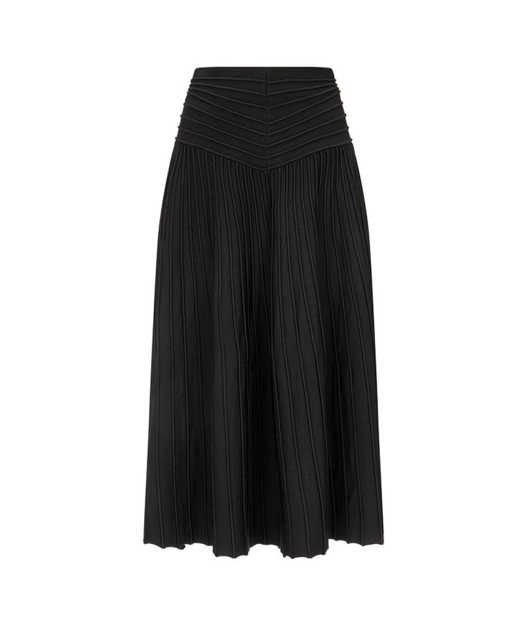 ALAIA Черная вискозная юбка миди, фото 1