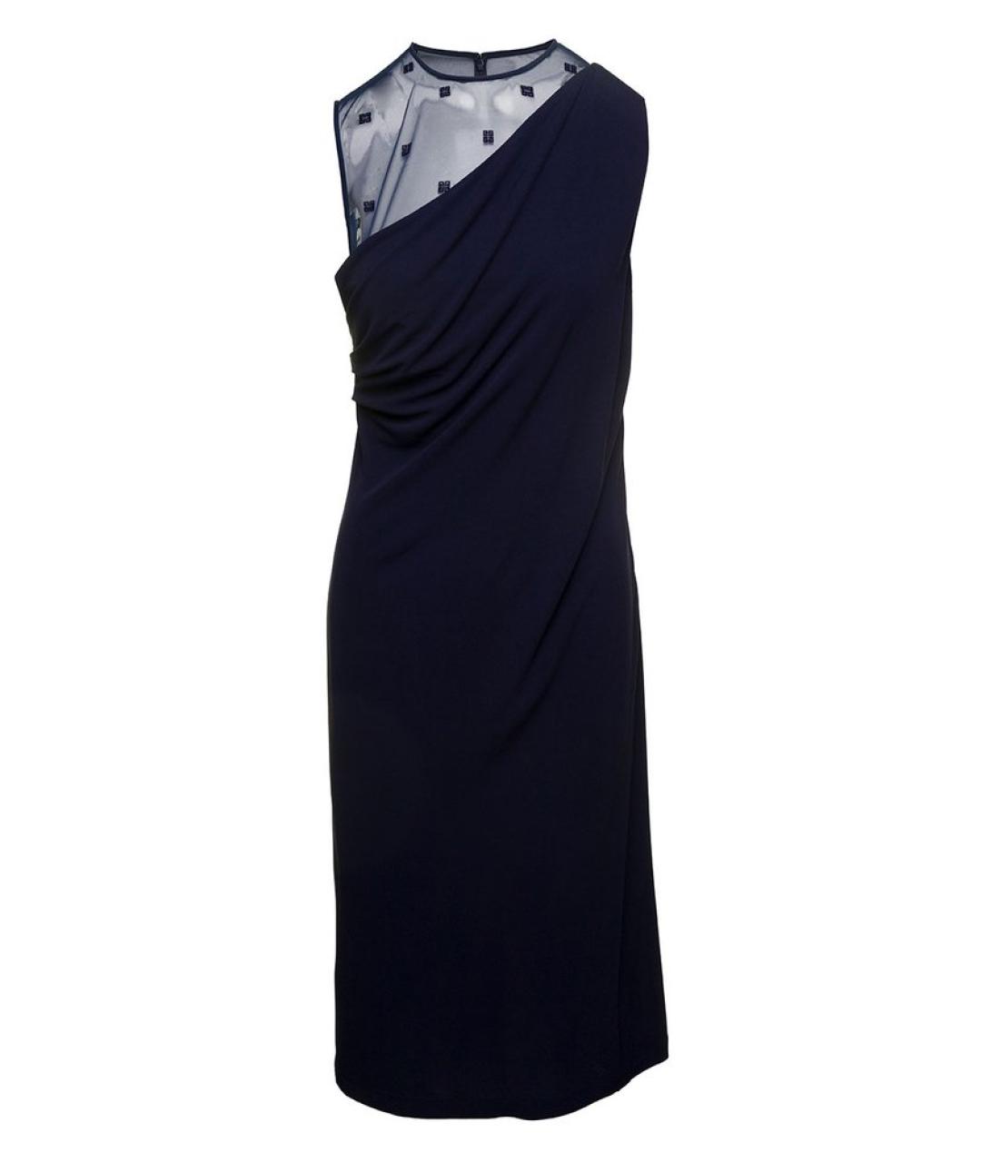 GIVENCHY Темно-синее вискозное коктейльное платье, фото 1