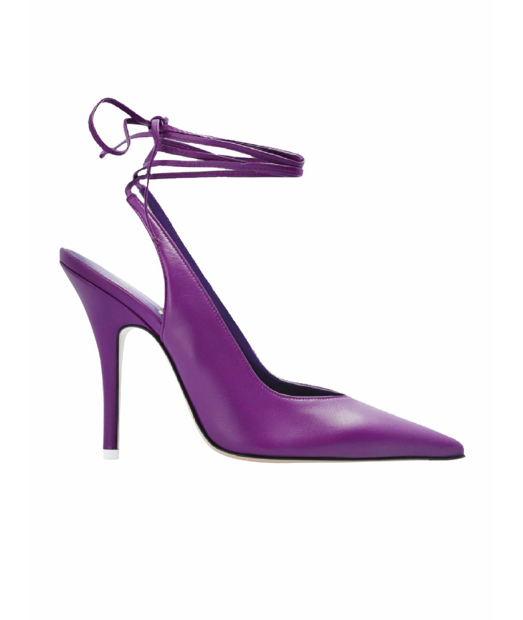 THE ATTICO Фиолетовые кожаные туфли, фото 1