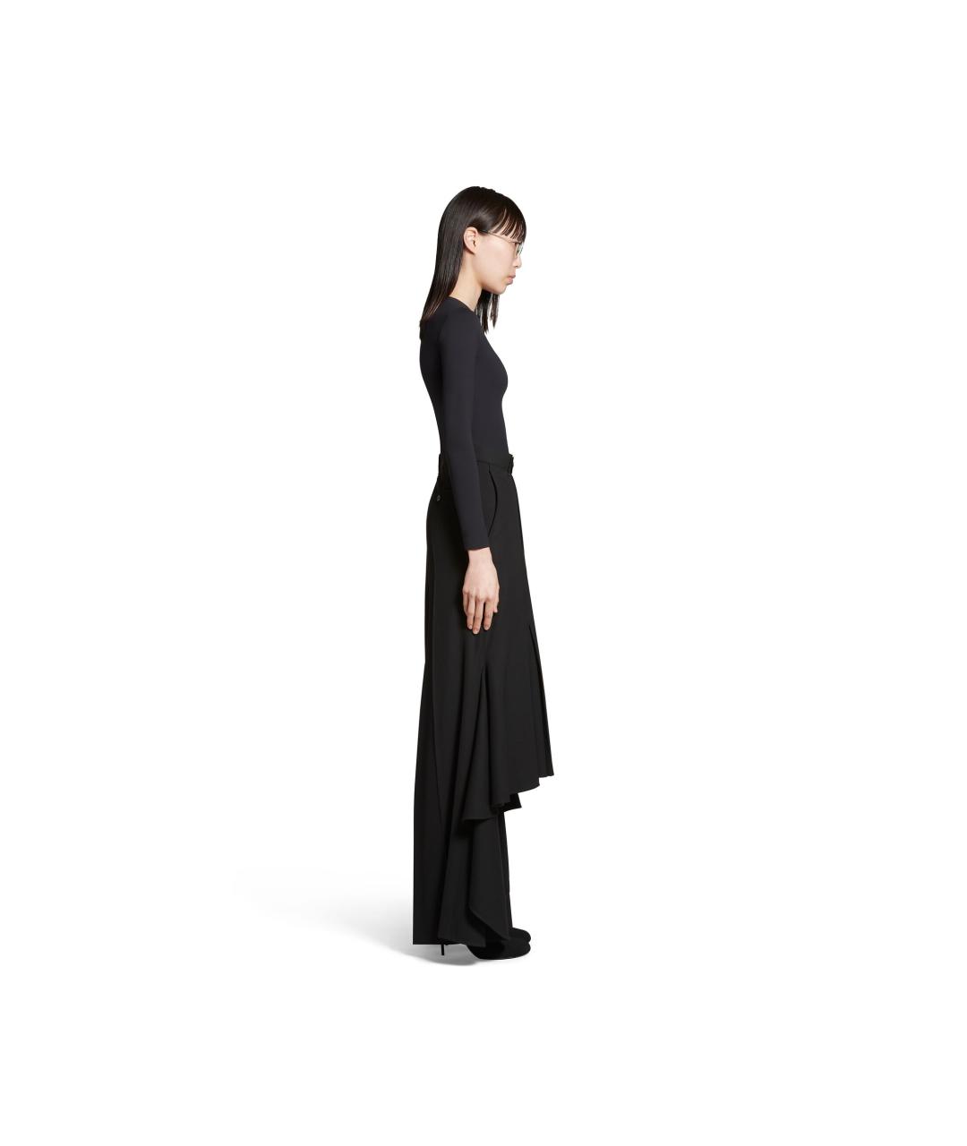 BALENCIAGA Черные шерстяные прямые брюки, фото 3