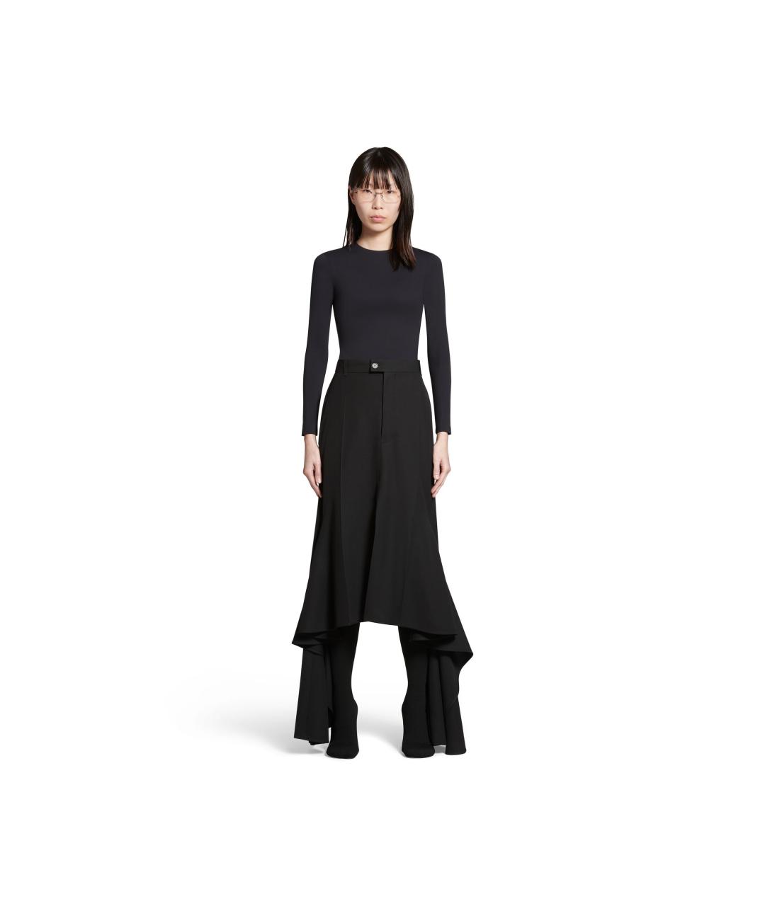 BALENCIAGA Черные шерстяные прямые брюки, фото 2