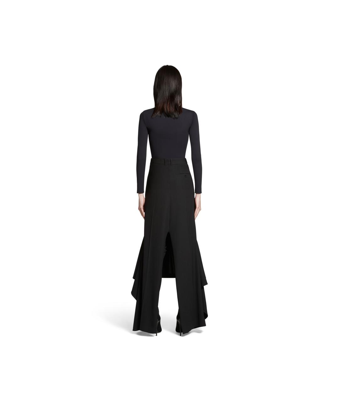 BALENCIAGA Черные шерстяные прямые брюки, фото 4