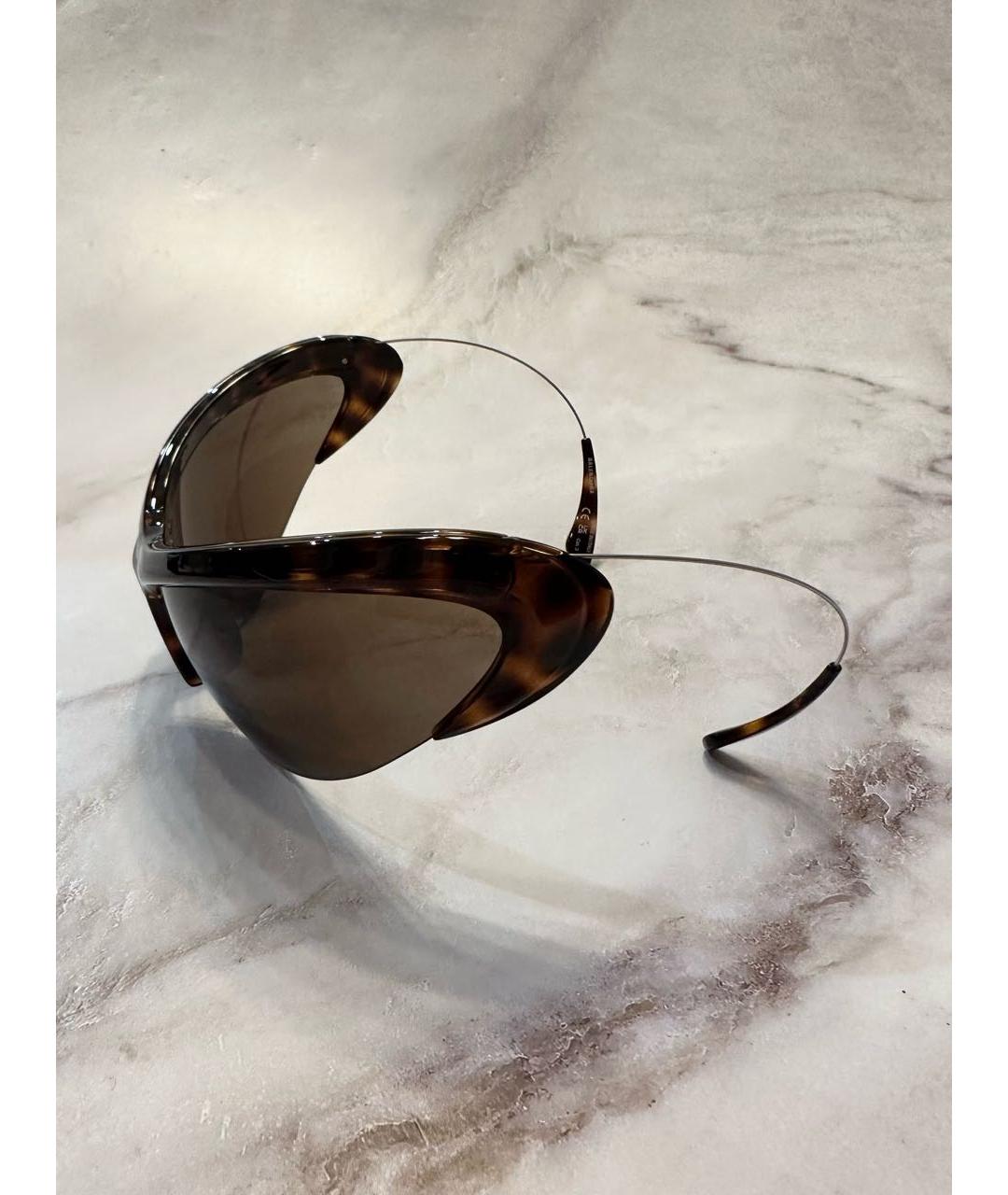 BALENCIAGA Коричневые пластиковые солнцезащитные очки, фото 4