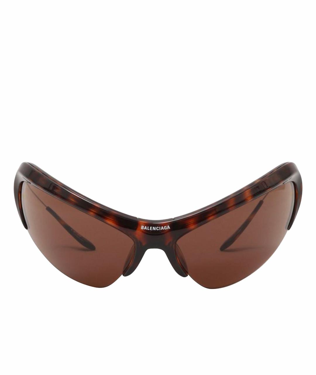 BALENCIAGA Коричневые пластиковые солнцезащитные очки, фото 1