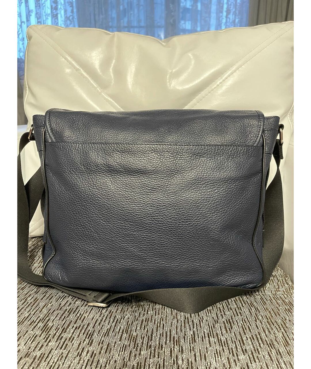 FABI Темно-синяя кожаная сумка на плечо, фото 5
