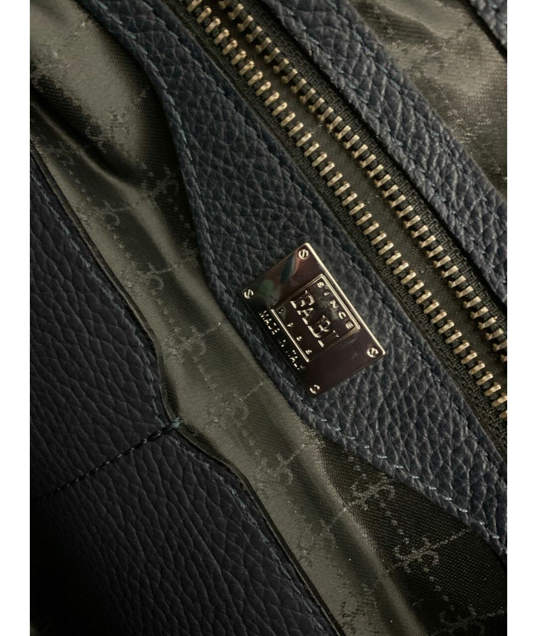FABI Темно-синяя кожаная сумка на плечо, фото 6