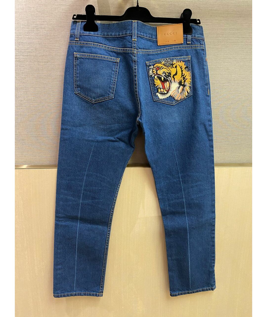GUCCI Синие хлопковые прямые джинсы, фото 3