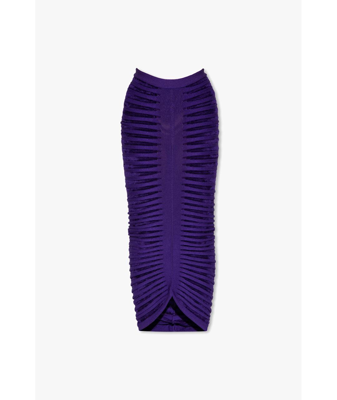 ALAIA Фиолетовая вискозная юбка макси, фото 6