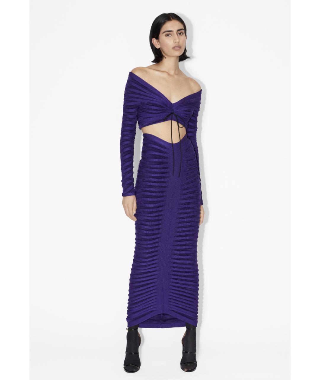 ALAIA Фиолетовая вискозная юбка макси, фото 3