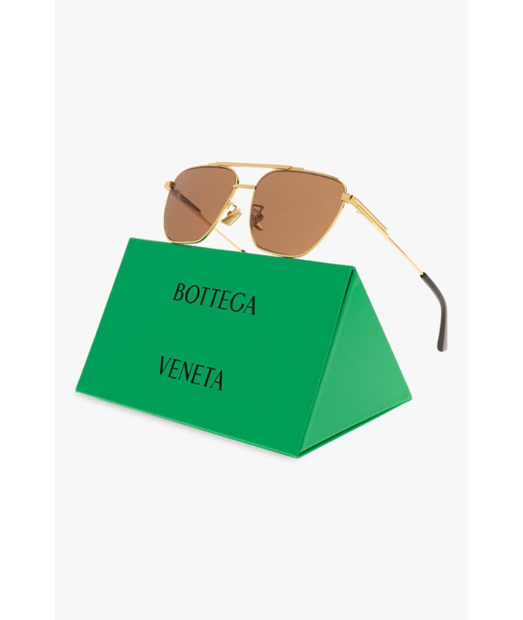 BOTTEGA VENETA Золотые солнцезащитные очки, фото 3