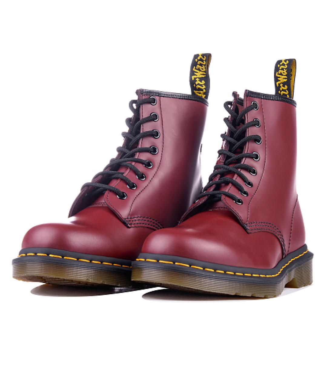 DR. MARTENS Красные кожаные высокие ботинки, фото 2