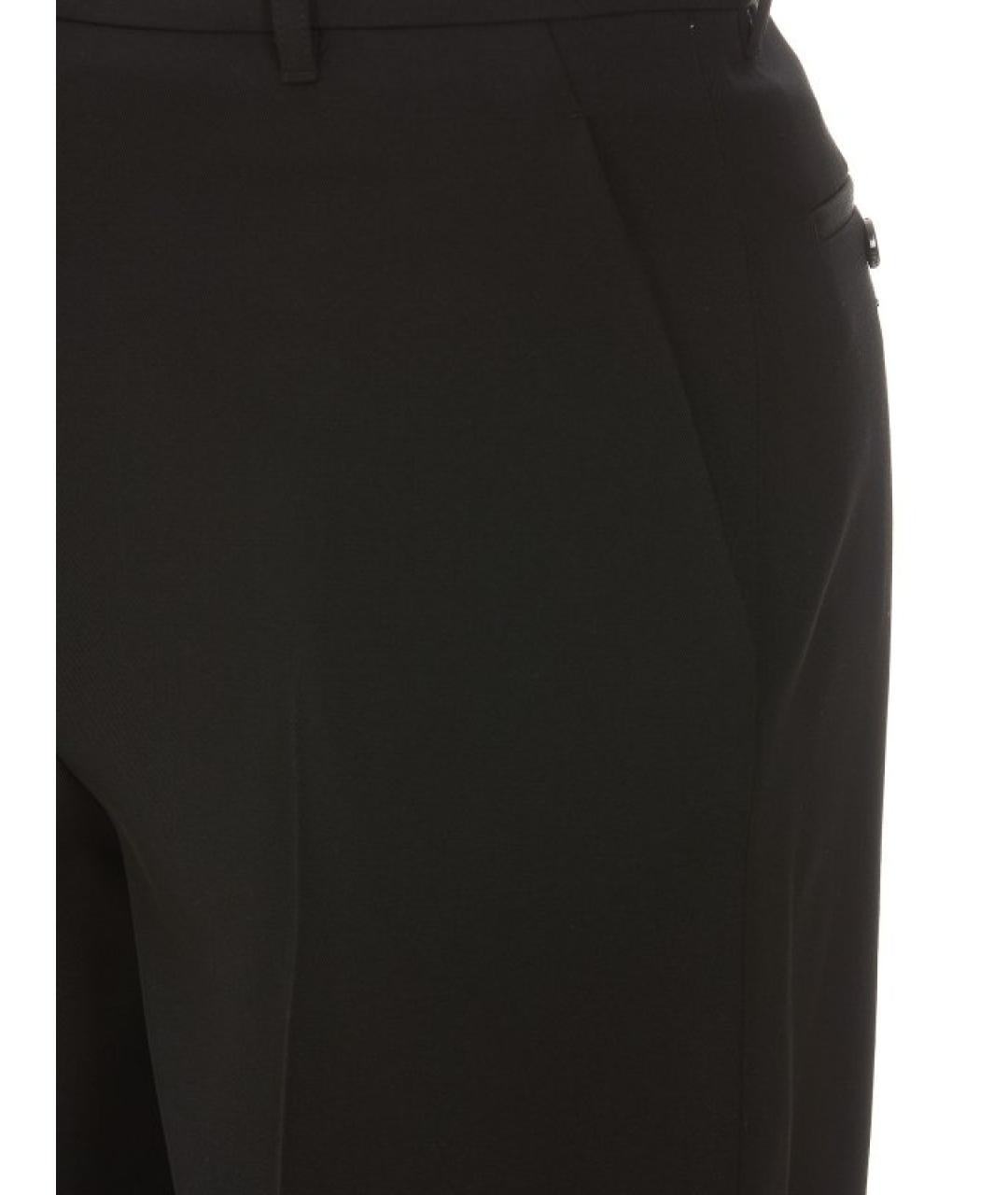 BURBERRY Черные шерстяные прямые брюки, фото 3