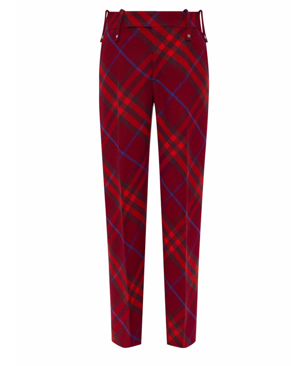 BURBERRY Бордовые прямые брюки, фото 1