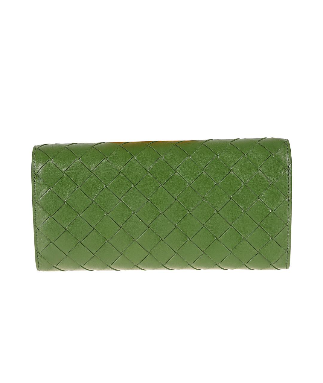 BOTTEGA VENETA Зеленый кожаный кошелек, фото 2