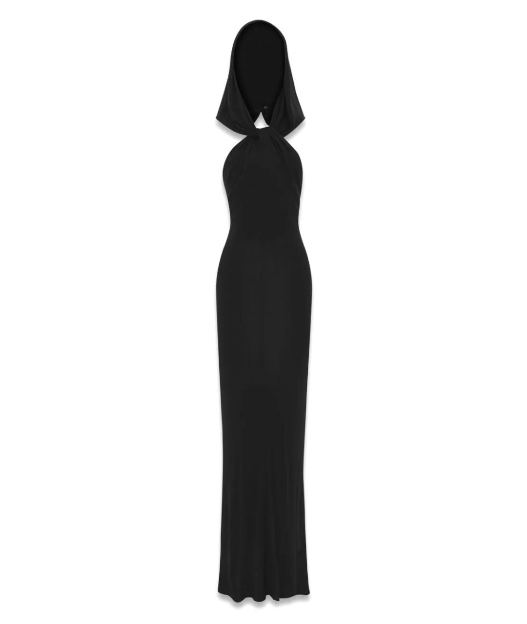 SAINT LAURENT Черное вискозное вечернее платье, фото 3