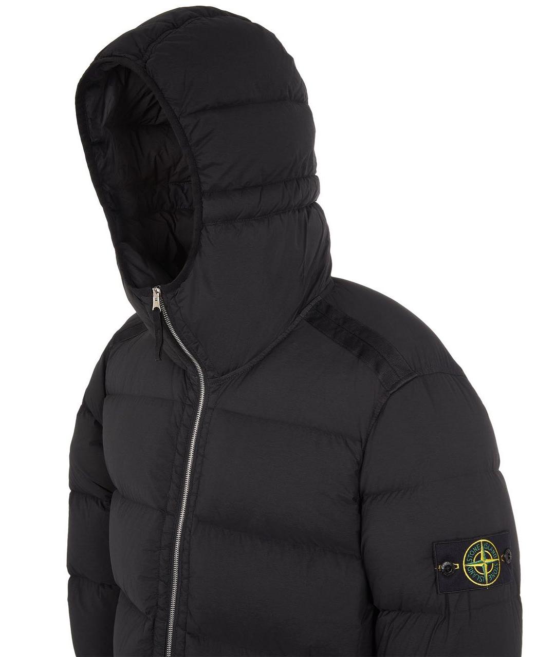 STONE ISLAND Черный полиамидовый пуховик, фото 4