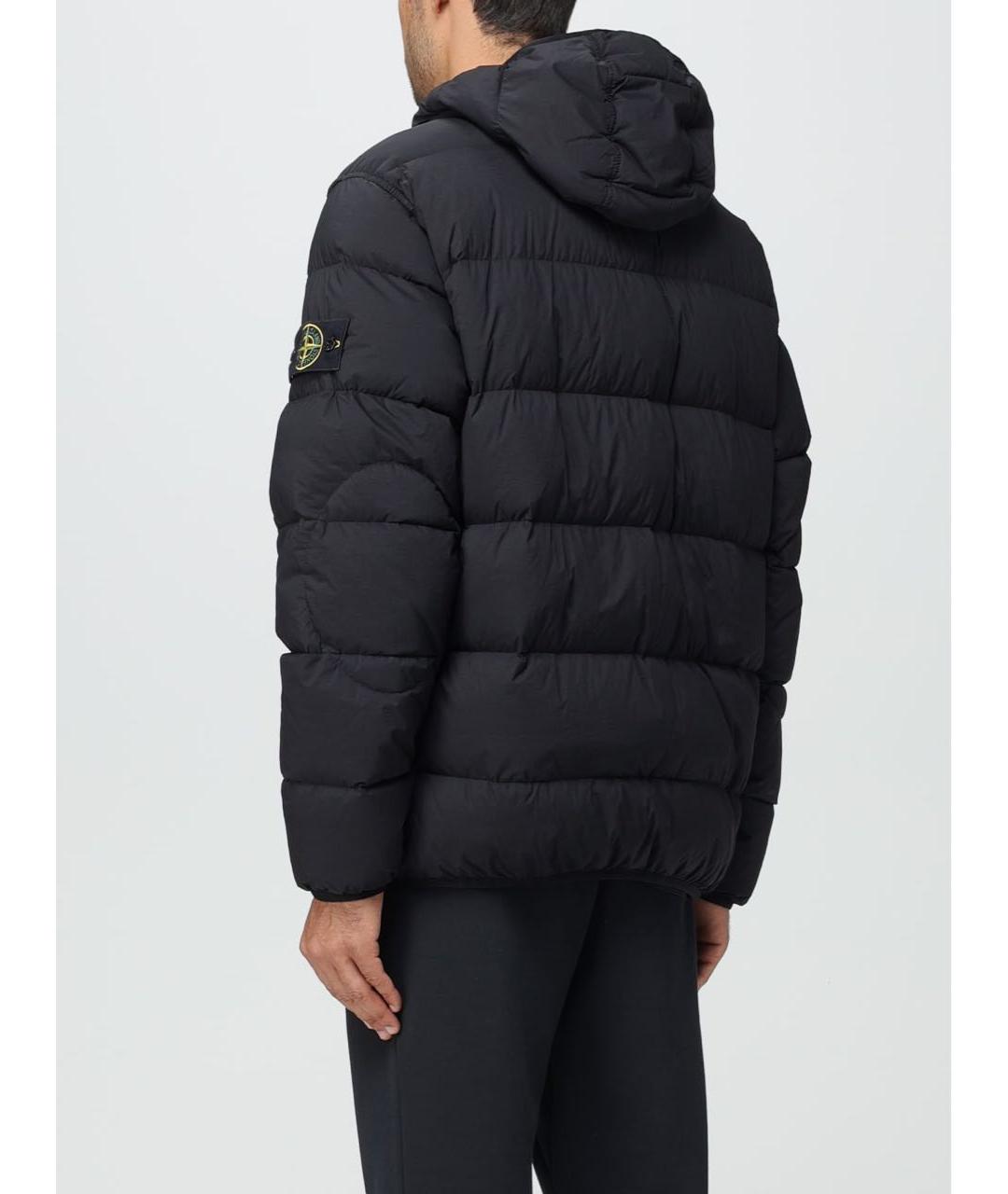 STONE ISLAND Черный полиамидовый пуховик, фото 3