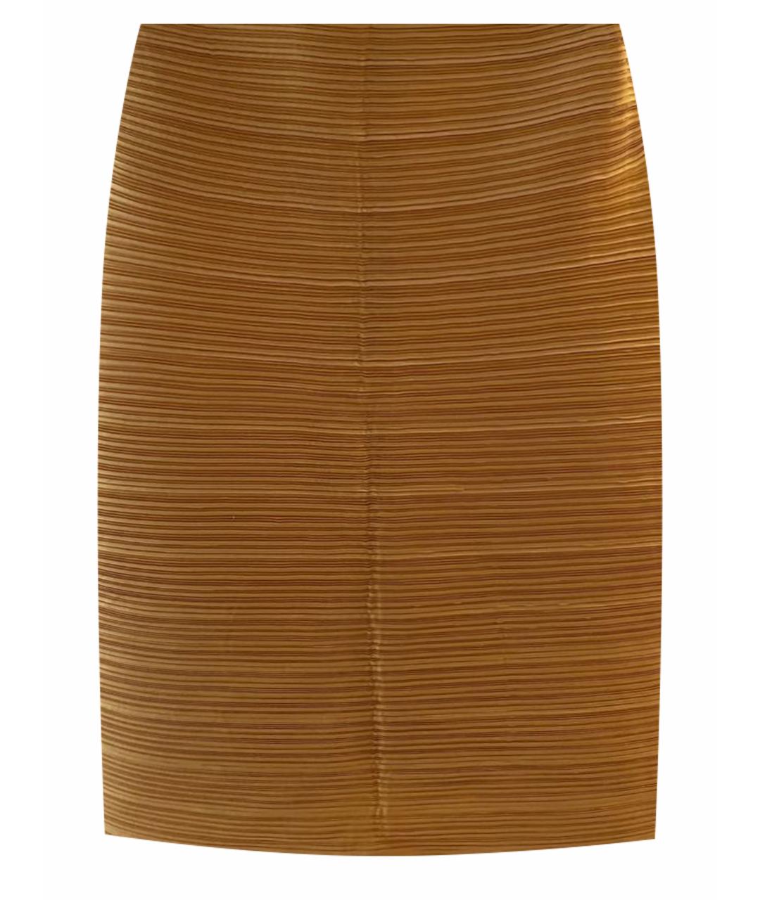 LANVIN Горчичная полиэстеровая юбка мини, фото 1