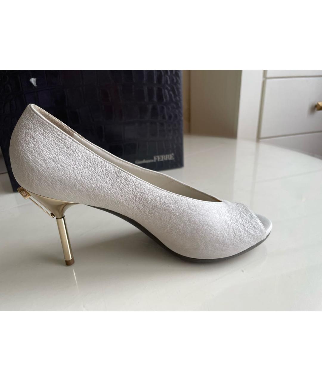 GIANFRANCO FERRE Белые кожаные туфли, фото 5