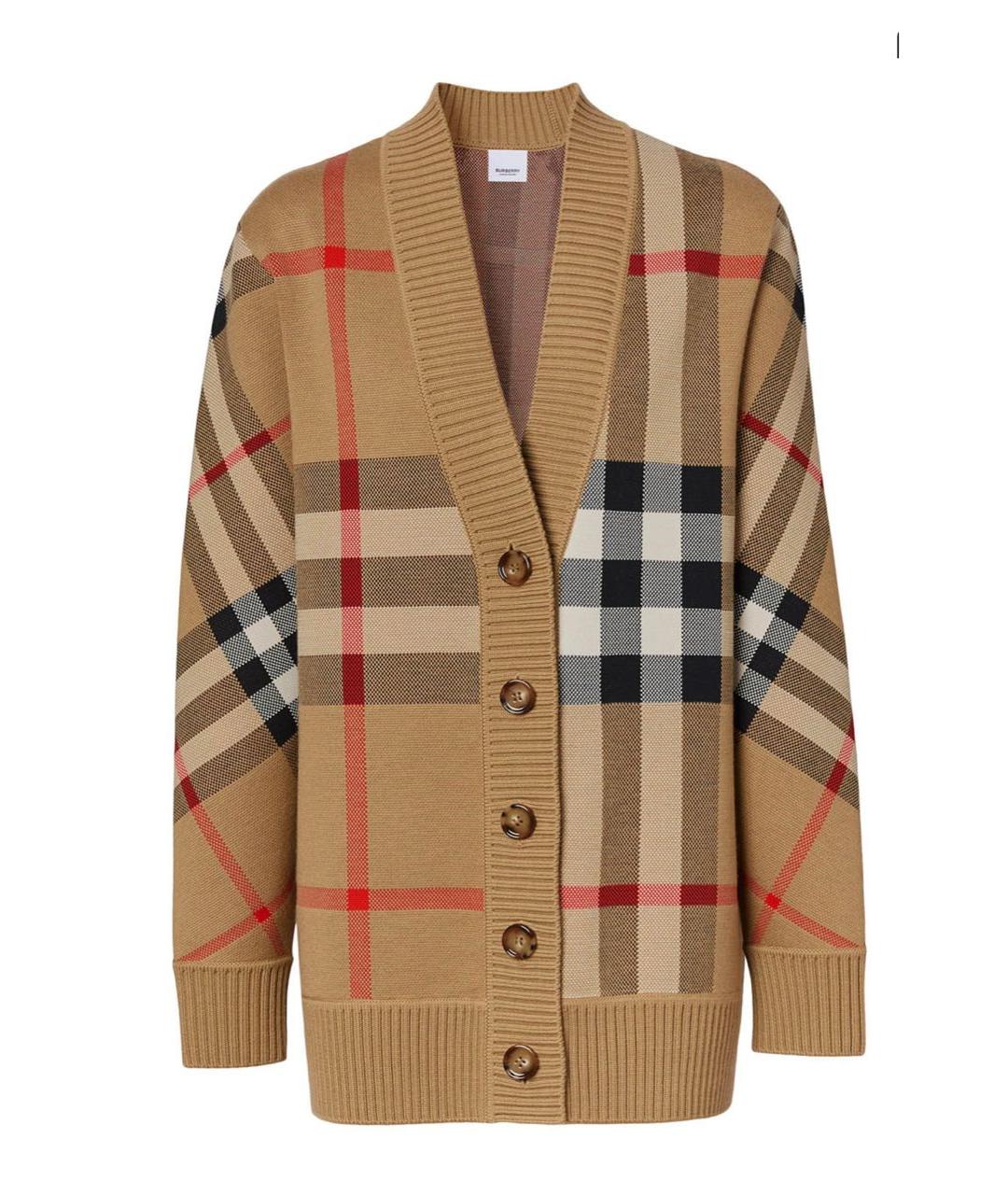 BURBERRY Коричневый шерстяной кардиган, фото 1