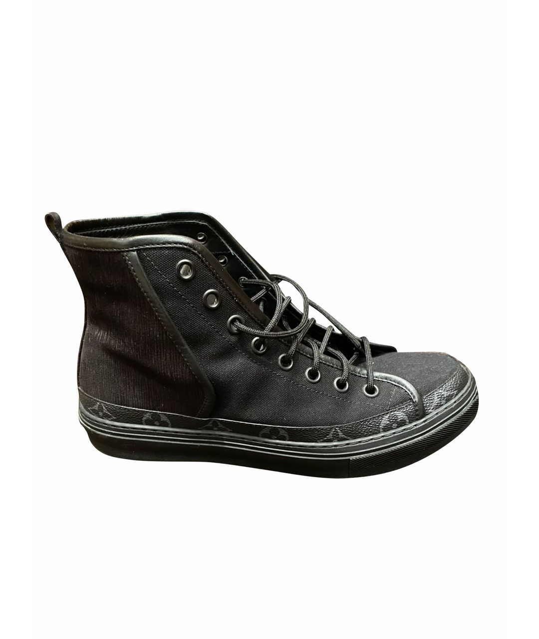 LOUIS VUITTON PRE-OWNED Черные кожаные высокие кроссовки / кеды, фото 1