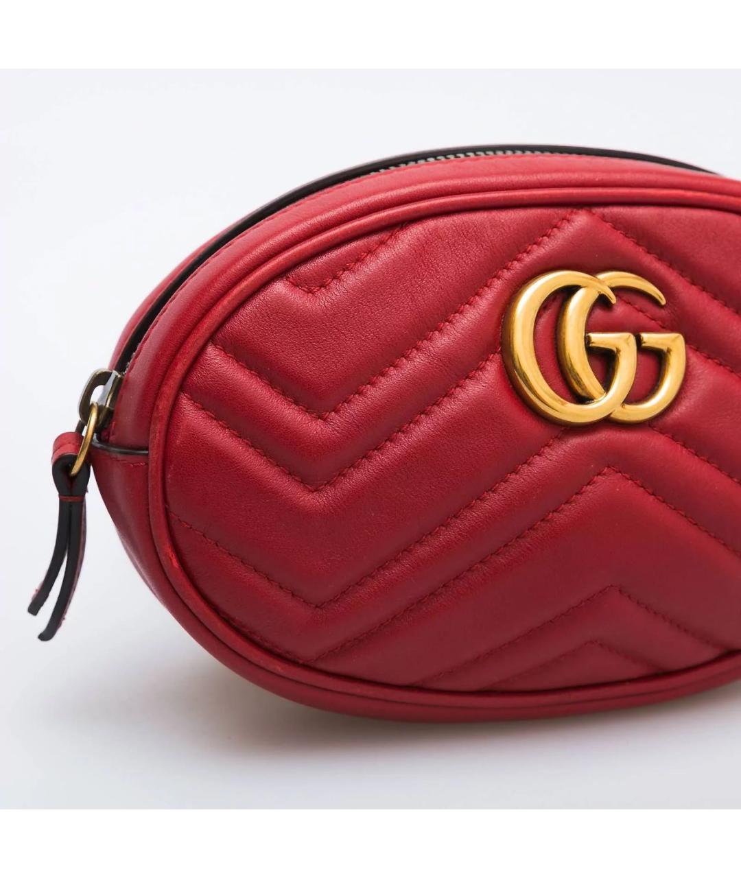 GUCCI Красная кожаная поясная сумка, фото 5