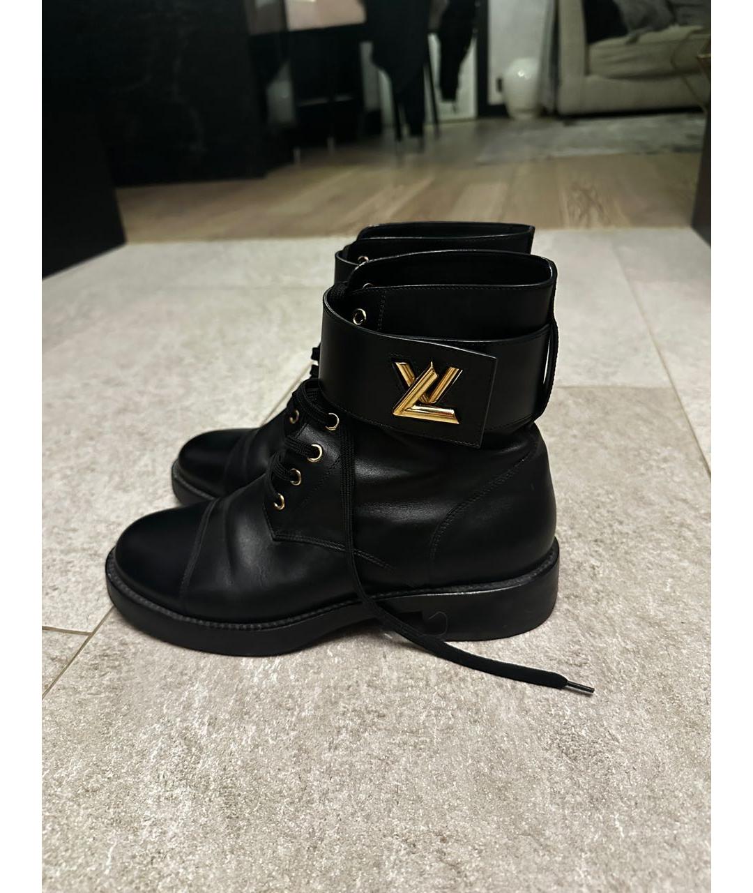 LOUIS VUITTON PRE-OWNED Черные кожаные ботинки, фото 6