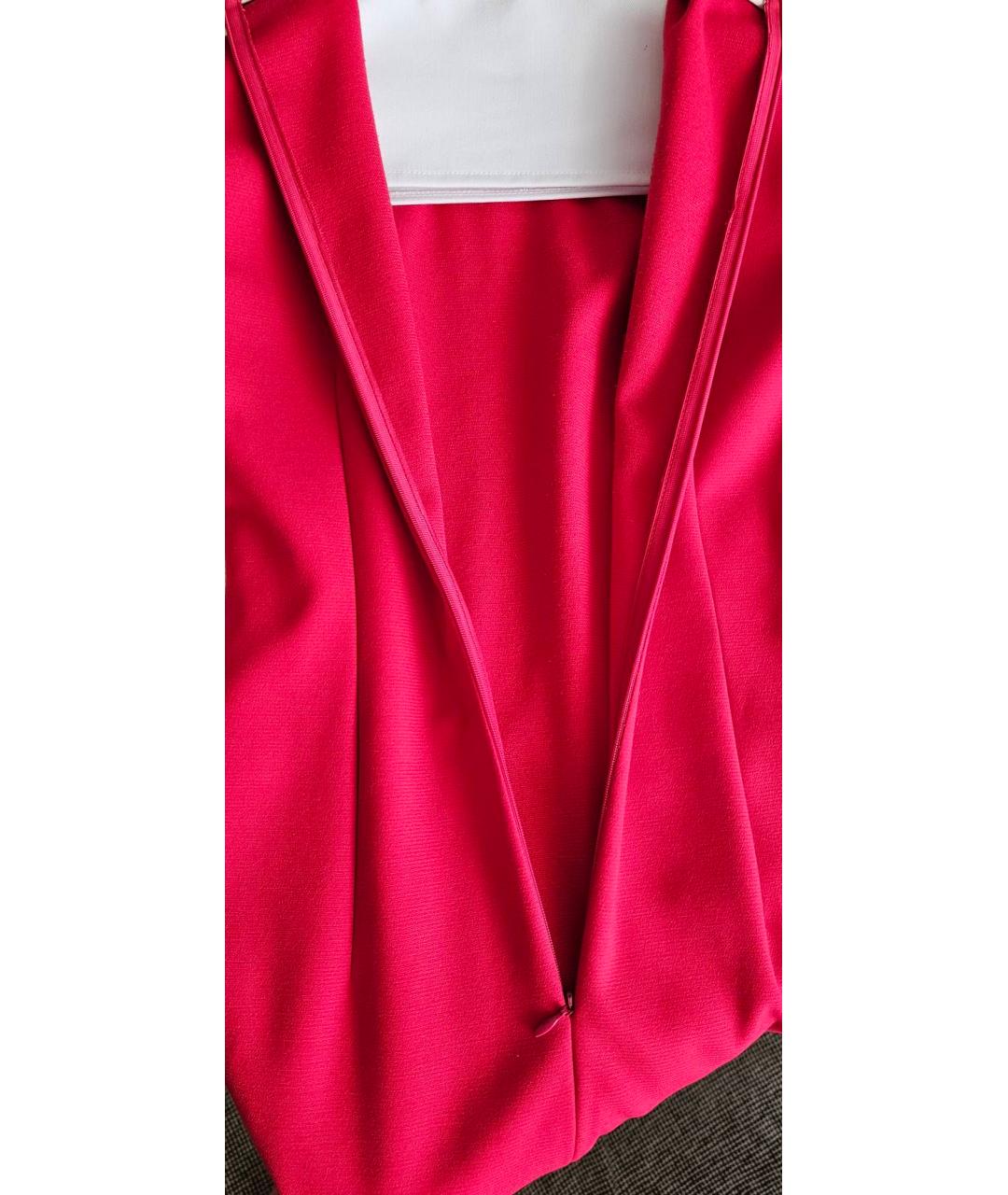 RED VALENTINO Красное полиэстеровое коктейльное платье, фото 5