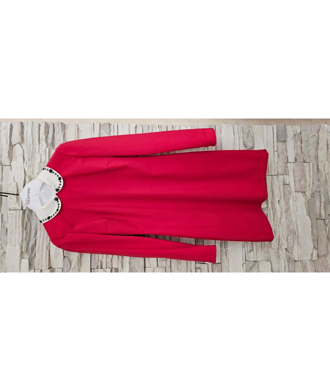 RED VALENTINO Красное полиэстеровое коктейльное платье, фото 10