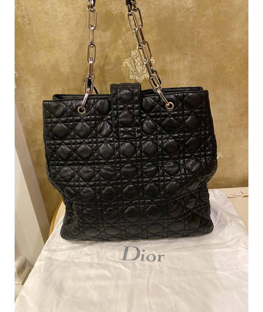 CHRISTIAN DIOR PRE-OWNED Черная кожаная сумка тоут, фото 3