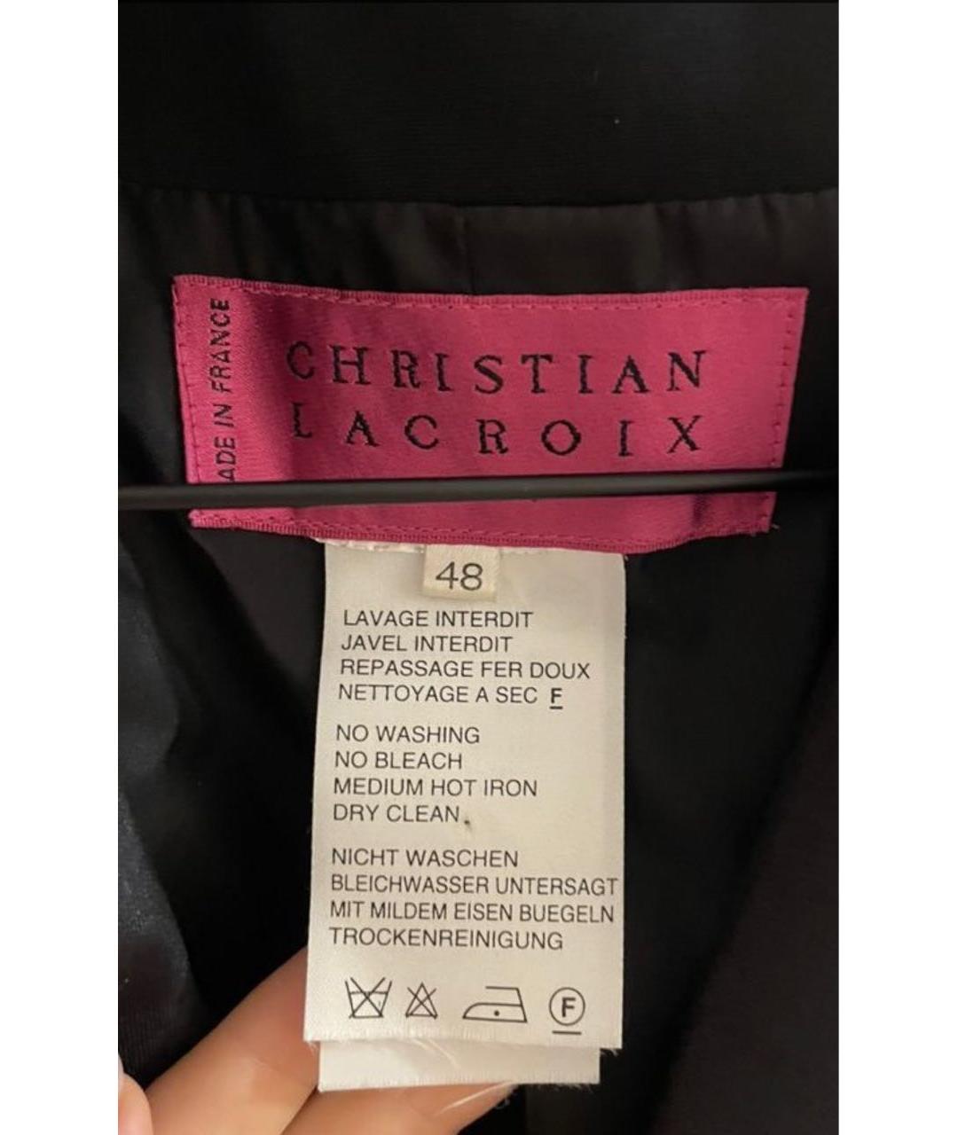CHRISTIAN LACROIX Черный ацетатный жакет/пиджак, фото 2