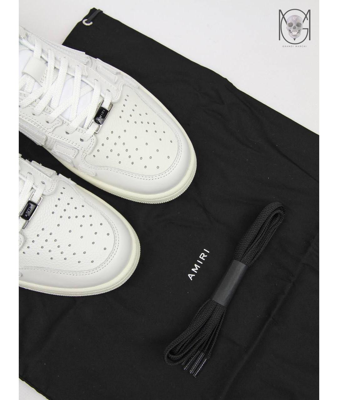 AMIRI Белые кожаные низкие кроссовки / кеды, фото 7