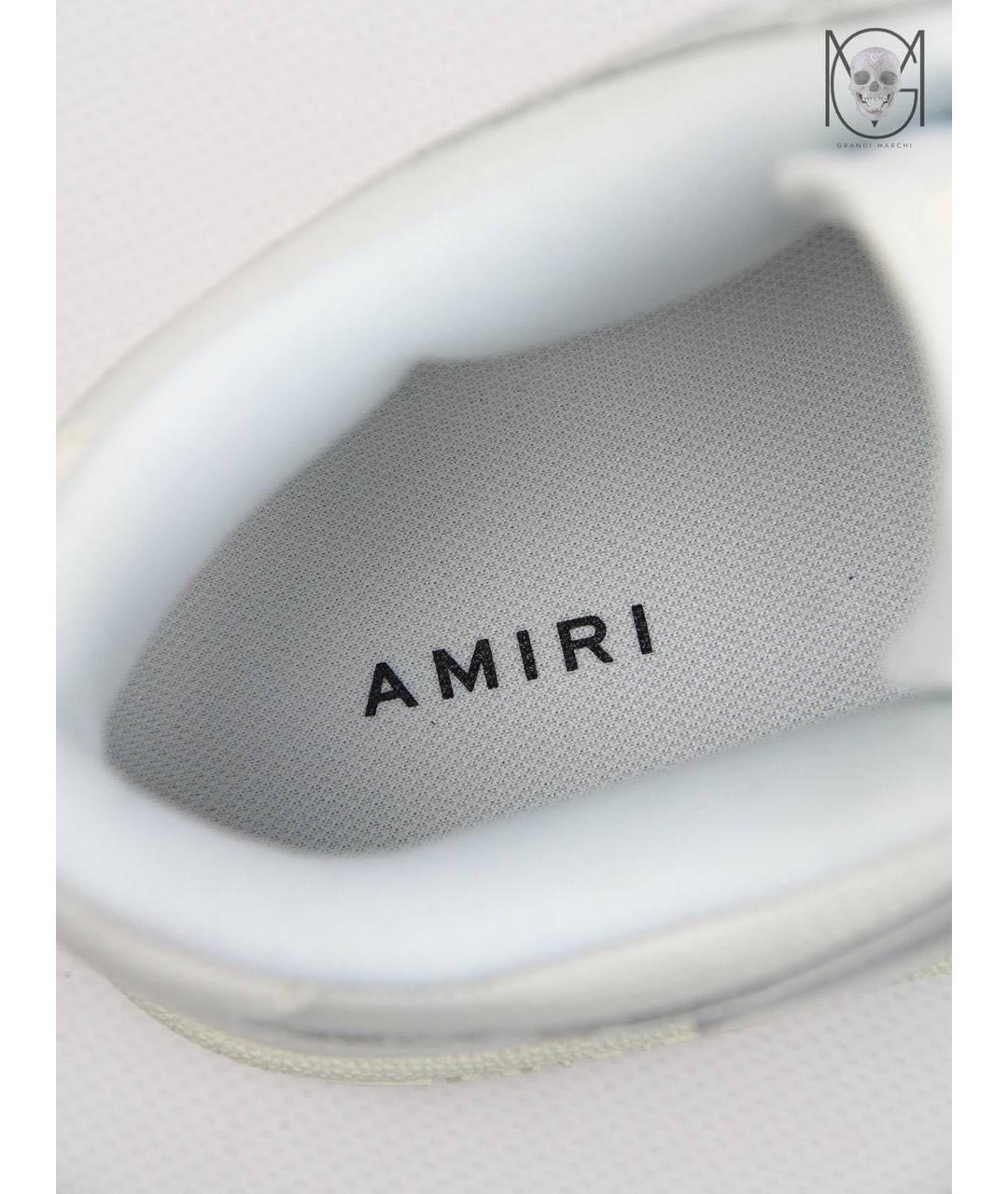 AMIRI Белые кожаные низкие кроссовки / кеды, фото 3