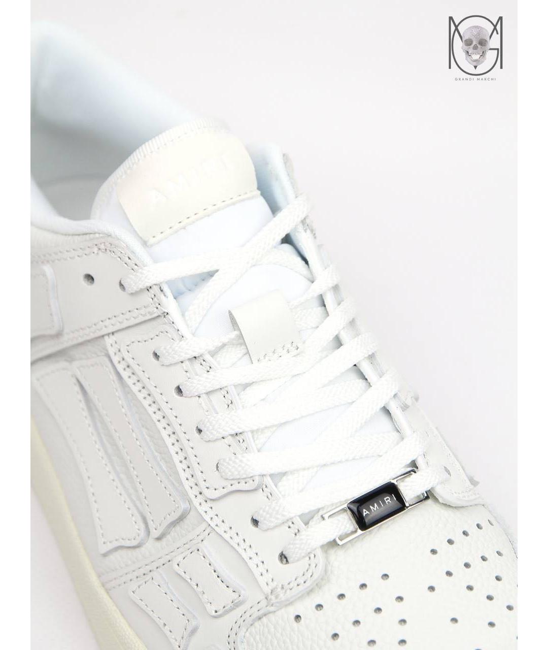 AMIRI Белые кожаные низкие кроссовки / кеды, фото 8