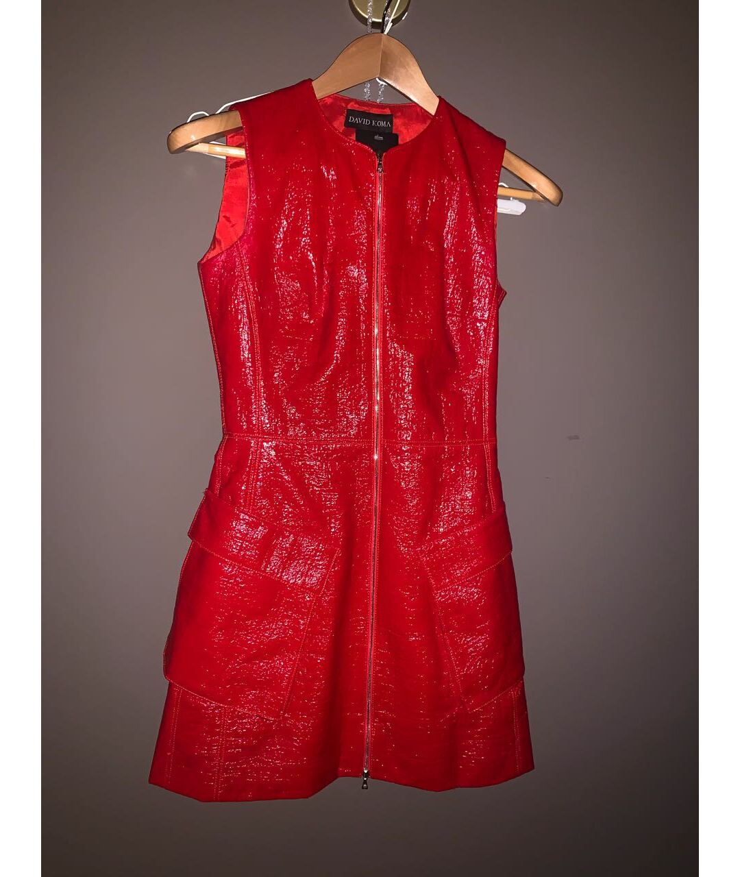 DAVID KOMA Красное хлопковое повседневное платье, фото 5
