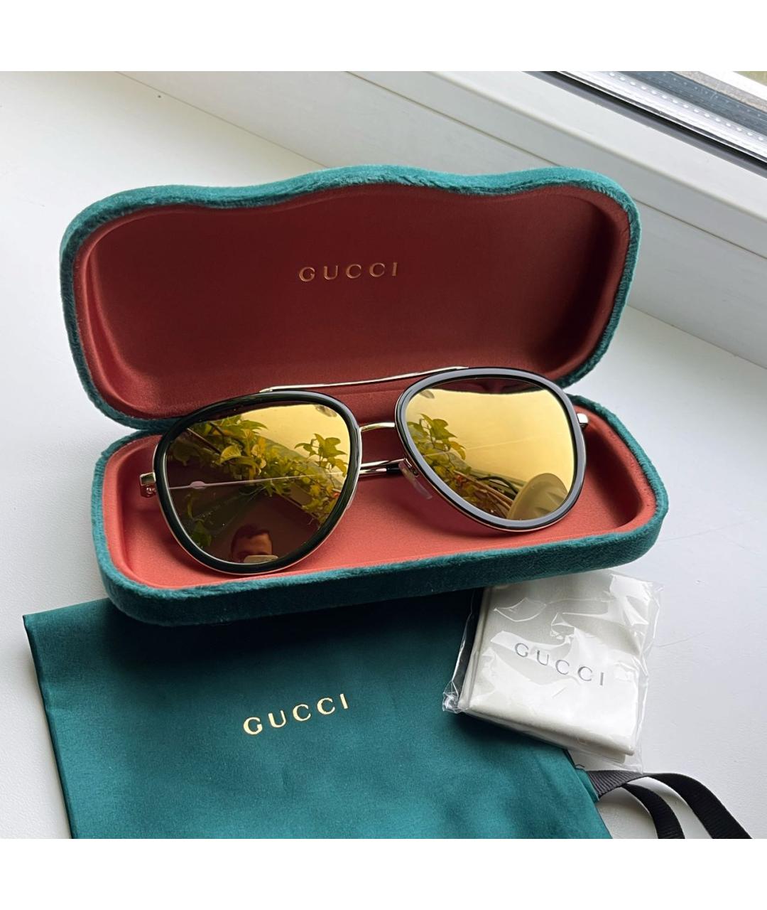 GUCCI Золотые солнцезащитные очки, фото 9
