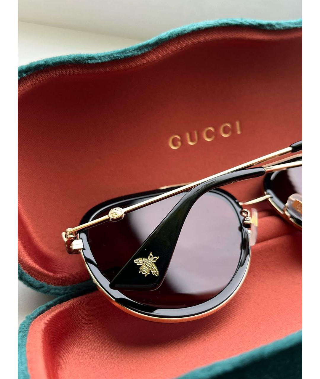 GUCCI Золотые солнцезащитные очки, фото 3