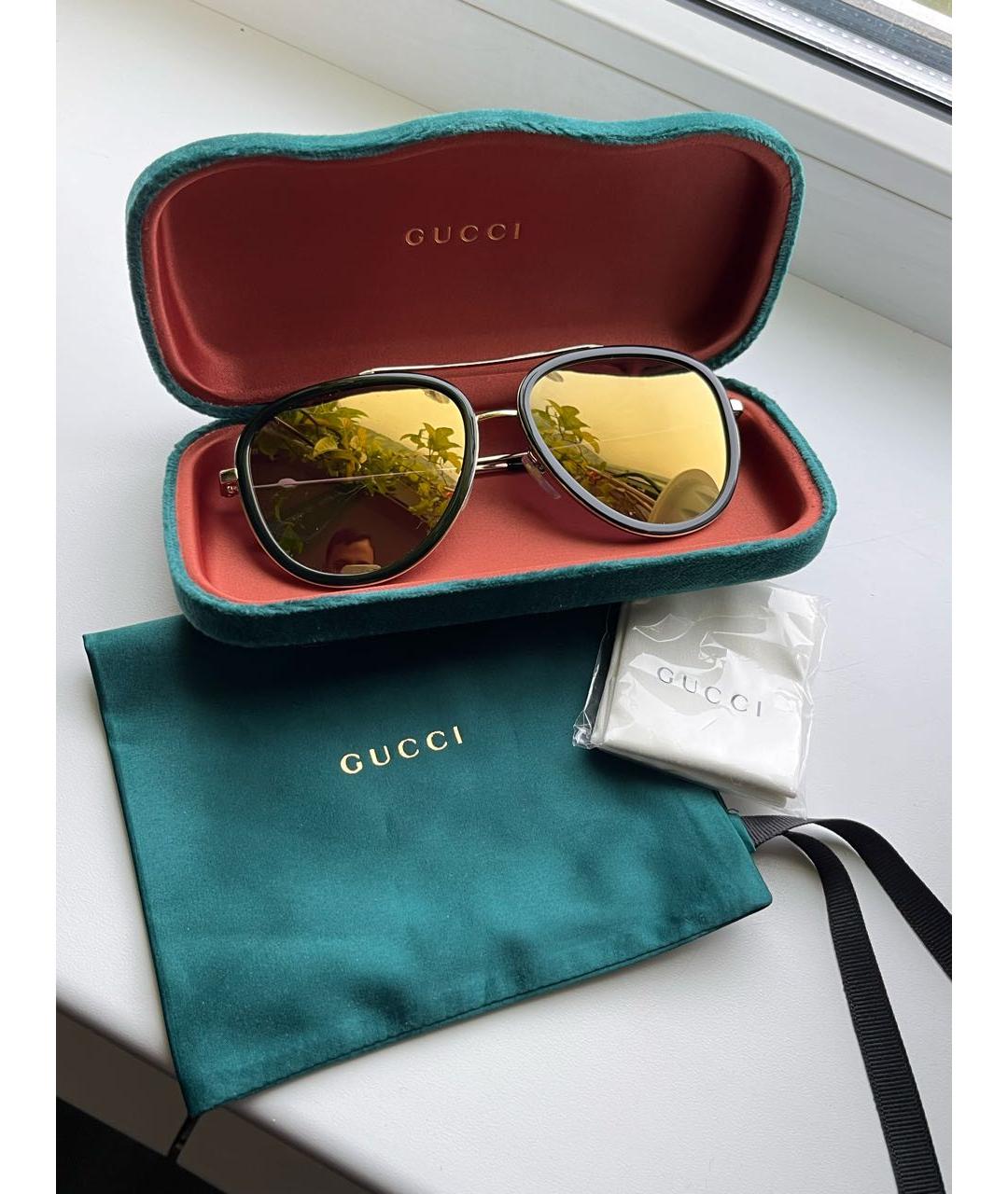 GUCCI Золотые солнцезащитные очки, фото 4