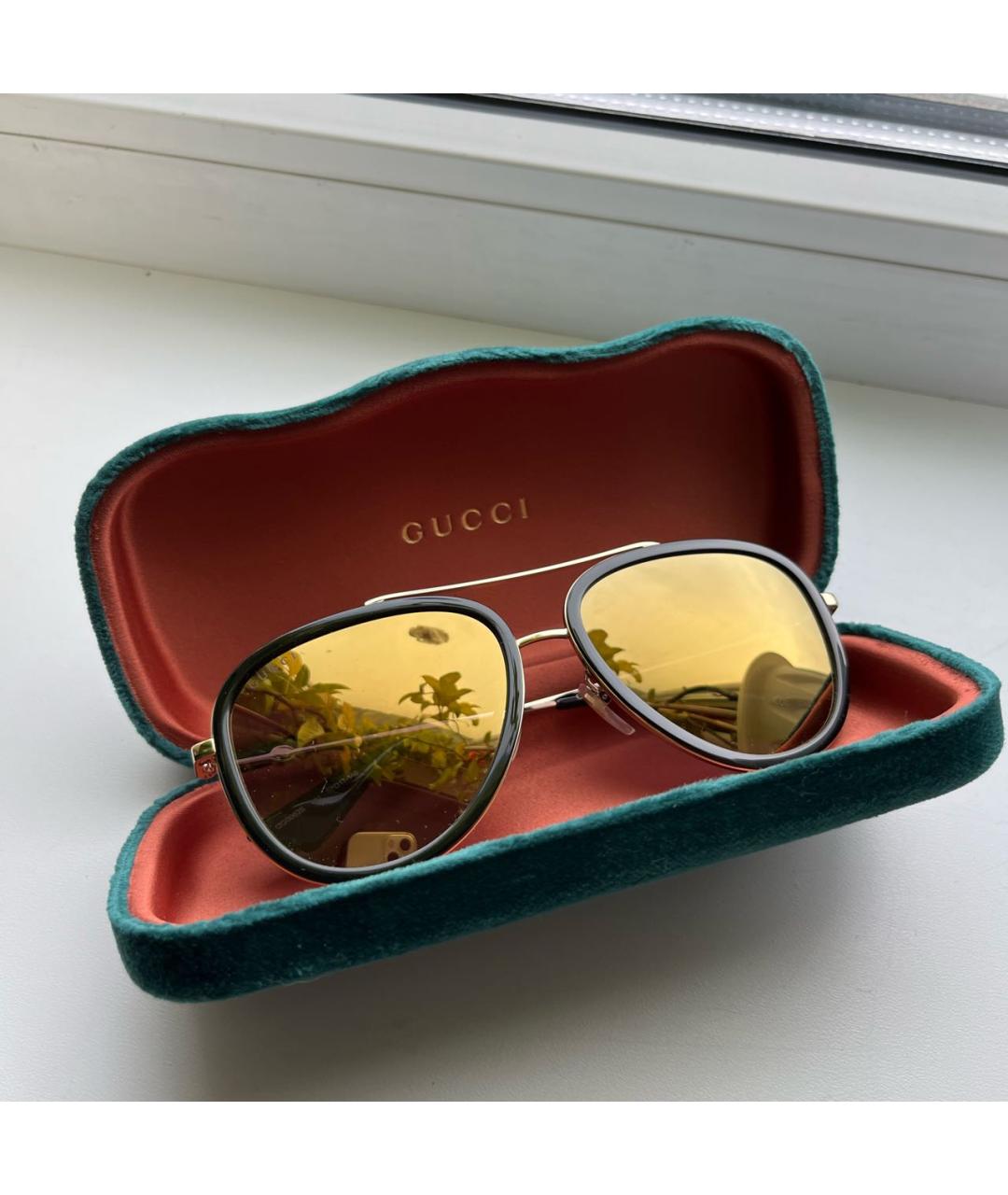 GUCCI Золотые солнцезащитные очки, фото 5