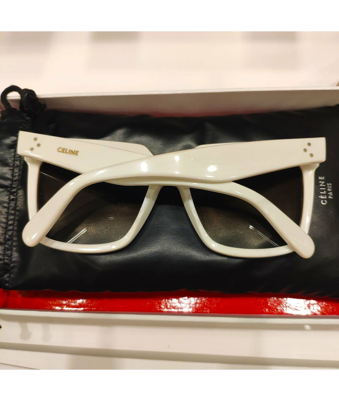 CELINE PRE-OWNED Белые пластиковые солнцезащитные очки, фото 9