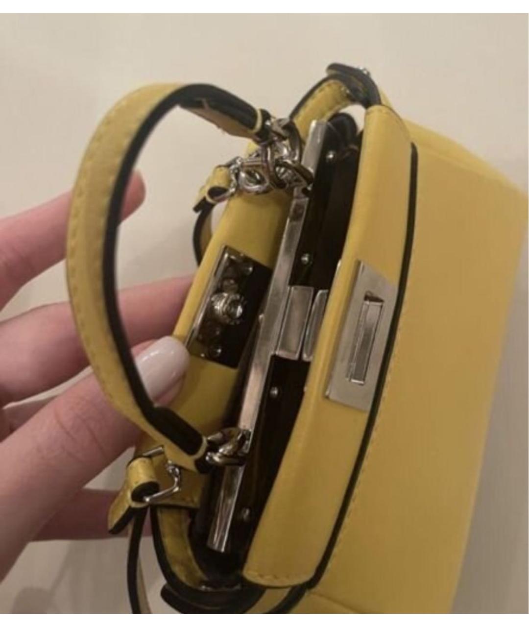 FENDI Желтая сумка с короткими ручками, фото 7
