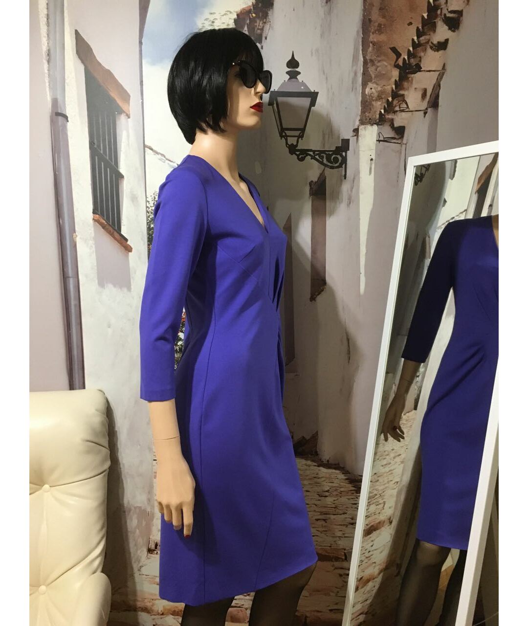 ESCADA Фиолетовое вискозное повседневное платье, фото 3