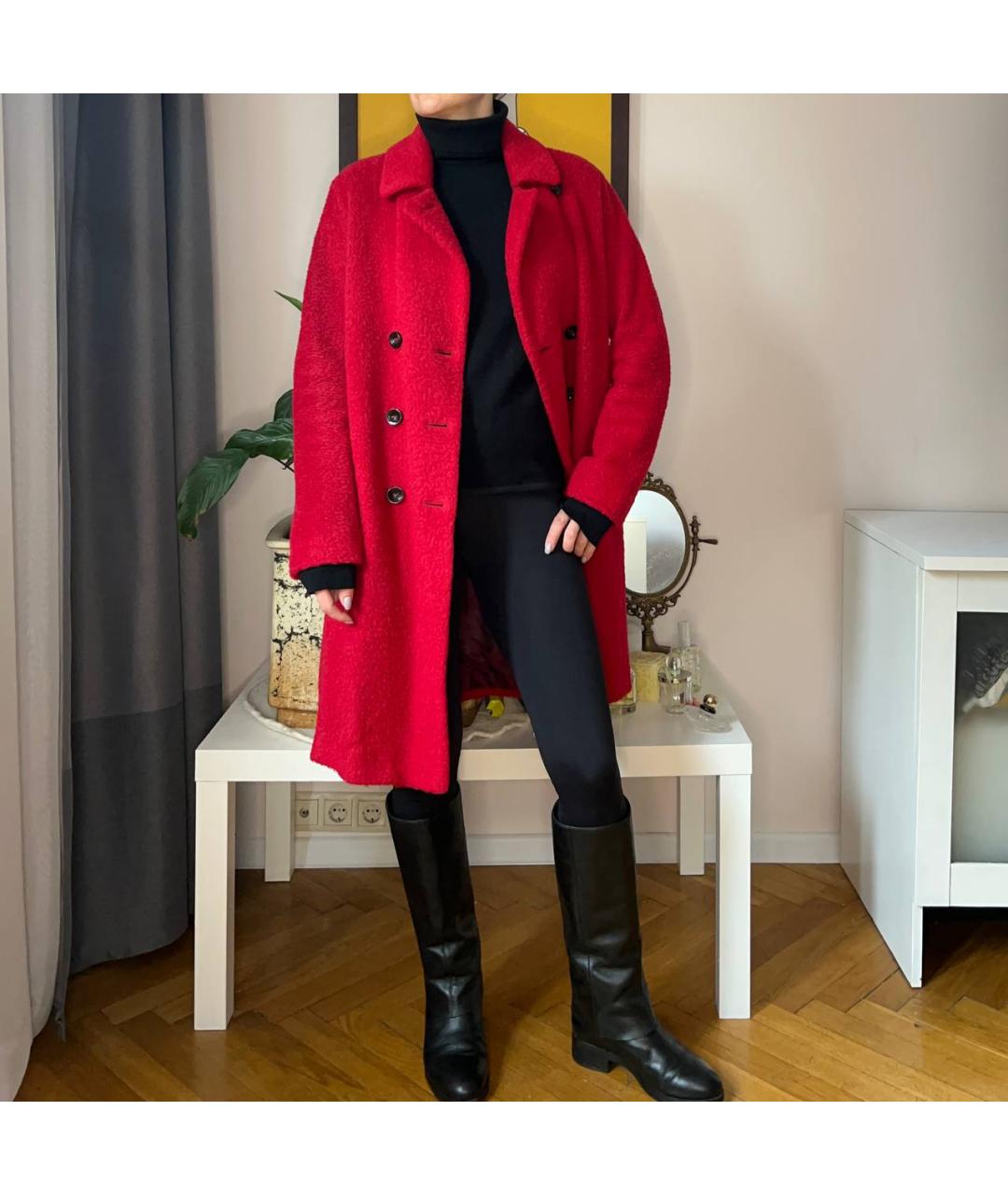 MARC CAIN Красное шерстяное пальто, фото 5